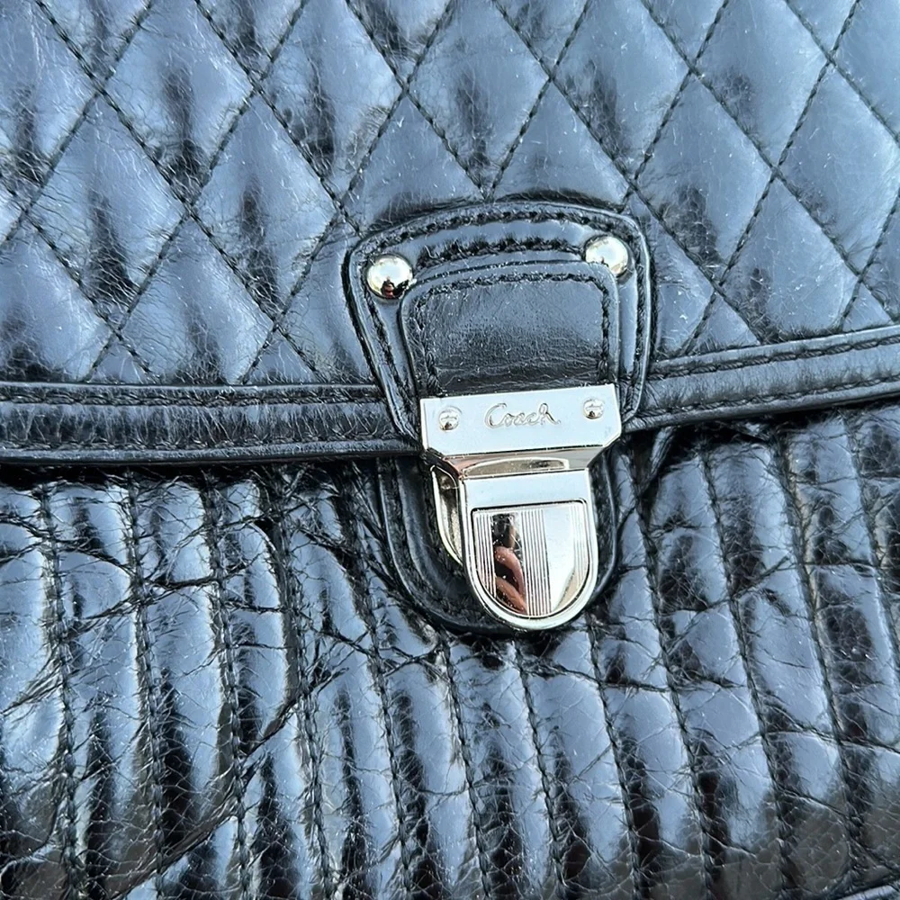 Coach quilted distressed